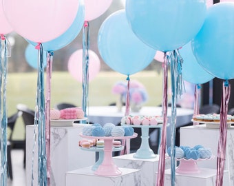 Shimmery Tassel Balloons: Metallic Fringe Tail, Baby Shower & Wedding Decor