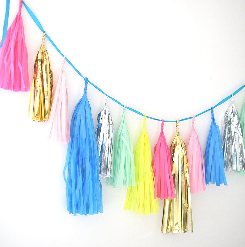 Paper tassel garland Birthday garland Birthday decorations Etsy