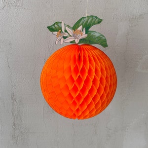 Large Handmade Honeycomb Orange: Party Decoration (35cm)