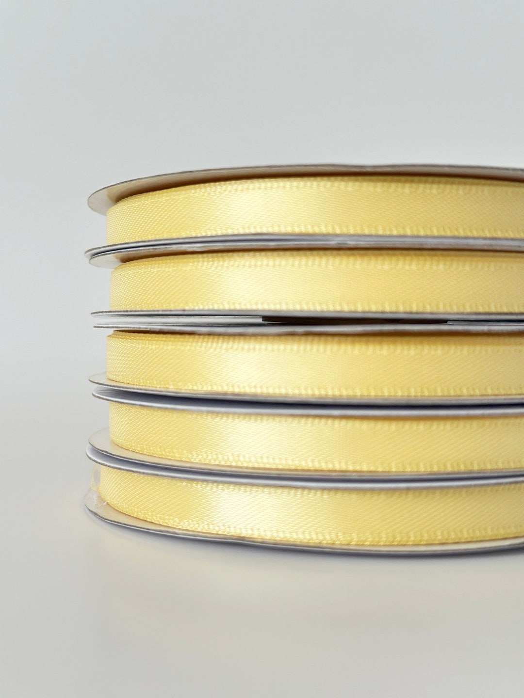 Light Yellow Double Sided Satin Ribbon: 6mm/12mm, 25 Meters - Etsy