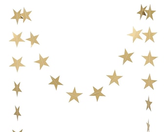 Gold Glitter Star Garland: 6.6ft Party Decoration