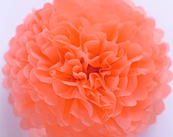 Coral tissue Paper pom pom party decorations Various sizes Living coral Paper flowers wedding Birthday party baby shower gift bridal shower