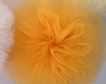 Sunflower yellow Tulle Pom Pom party decorations | dark yellow wedding decor Tulle balls baby shower bridal shower kids room home decor gift