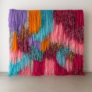 Colourful party Fringe wall Backdrop, cusyomisable, party Decoration for birthdays, events, weddings, photo  booths