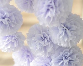 8 small paper PomPoms set | Paster paper flowers | baby shower decor | Party pom pom set