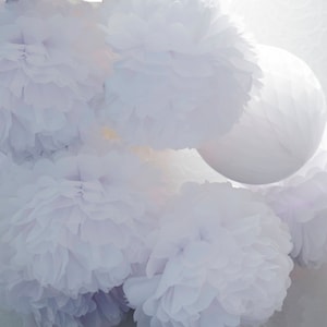 Paper decoration set of 55 Tissue paper flowers Paper decorations set Wedding decorations Wedding isle decor image 9