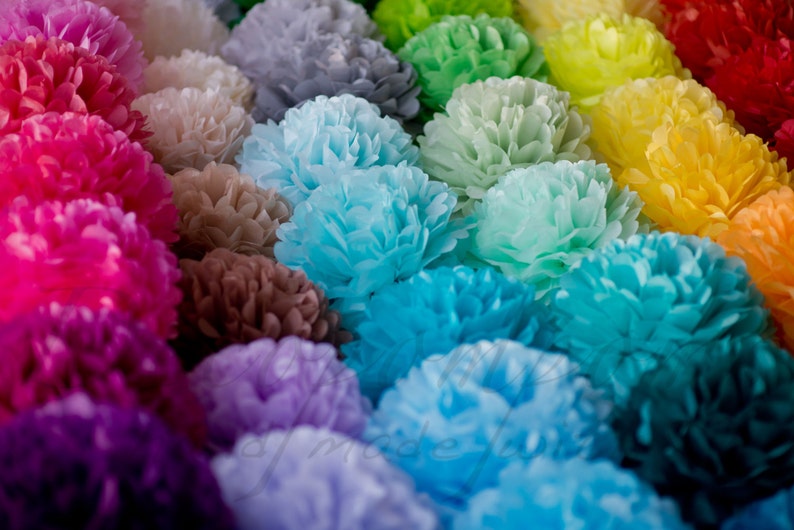 Tissue Paper Pom Pom Paper Flowers Wedding Decoration Etsy