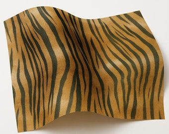 Papel de seda con estampado de tigre: papel de regalo reciclado para fiestas