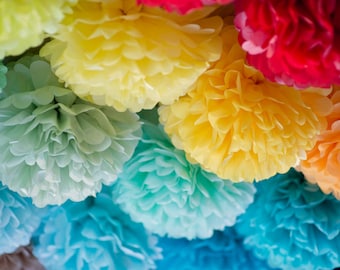 3er oder 5er Set Pom Poms 20,3 cm, Seidenpapier, Partydekoration, Hochzeit, Kinderzimmerdeko