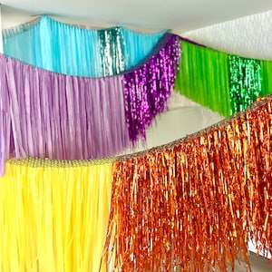 CUSTOM Ceiling Aerials Fringe with Strands tent ceiling fringe Birthday party Decor Wedding Ceiling fringe dance floor fiesta ceiling fringe