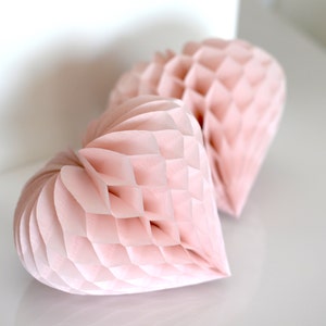 Wedding decorations Paper heart honeycomb dusty pink Blush Valentines decorations image 4