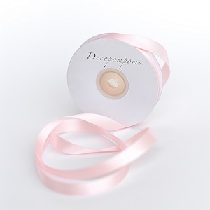 Lichtroze lint dubbelzijdig satijnen lint volle rol 25 m - 6 mm / 12 mm Cadeauverpakking roze satijnen lint Lint blush Cadeaulint Decoraties