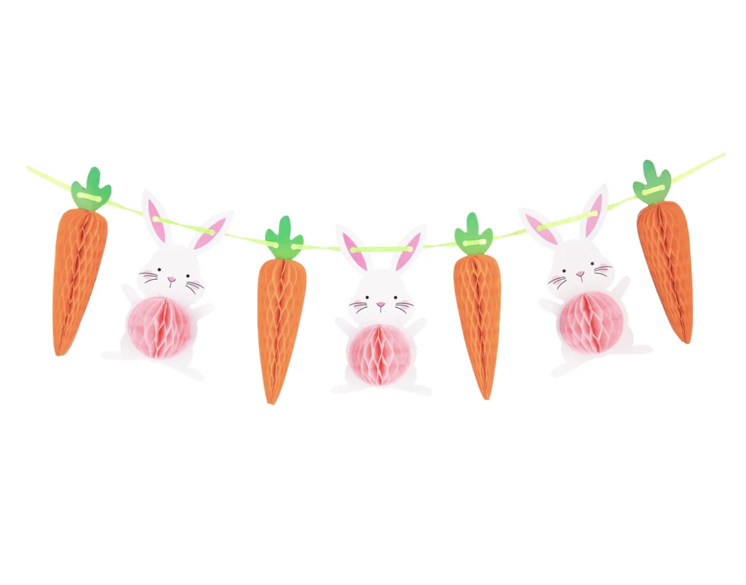Easter Bunny and Carrot Honeycomb Garland Spring Party Hanging ...