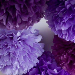 Handmade Tissue Paper Pom Poms, Custom Colors, Party Ceiling Decor image 8