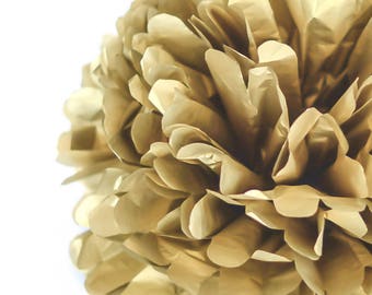 Metallic gold tissue paper pompom  | Gold party decor | New year party decor