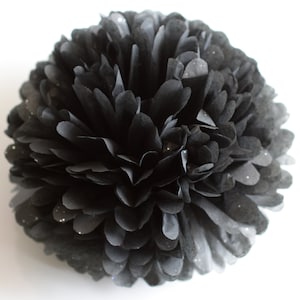 Space grey paper pompom Onyx Gemstone Paper pom poms Space party decorations image 1