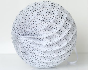 White with black dots paper honeycomb ball - various sizes - wedding party decorations-baby bridal shower