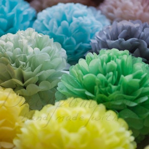 Tissue Paper Flowers set of 30 (10/10/10) - Hanging Flowers - Paper Pom  Poms - Paper Balls - Wedding set - Birthday decorations