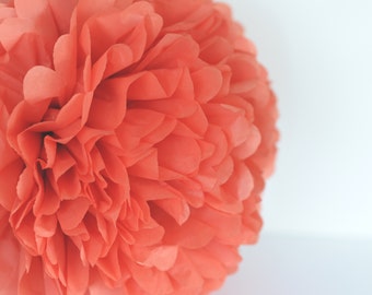 Sandstone Paper pom pom party decorations rusty orange Paper flowers Wedding birthday party fall baby shower decor whimsical Boho decor