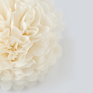 Pompon di carta velina alla vaniglia francese – Decorazioni per feste soffici fatte a mano per matrimoni, baby shower, compleanni e decorazioni per la cameretta dei bambini