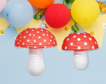 Mushroom Paper Lantern 3d mushroom forest fairy birthday party decor fall baby shower photo wall