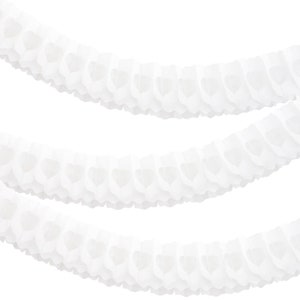 Ghirlanda di carta velina bianca classica a nido d'ape da 360 cm/11,8 piedi per foto di matrimonio, compleanno, baby shower, fondali per feste riutilizzabili