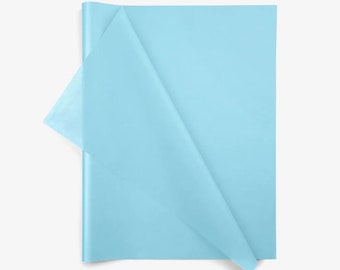 Sky blue tissue paper sheets 20/50/100 Acid free high quality light blue gift wrap, craft, recycled retail packaging paper large 20x30 inch