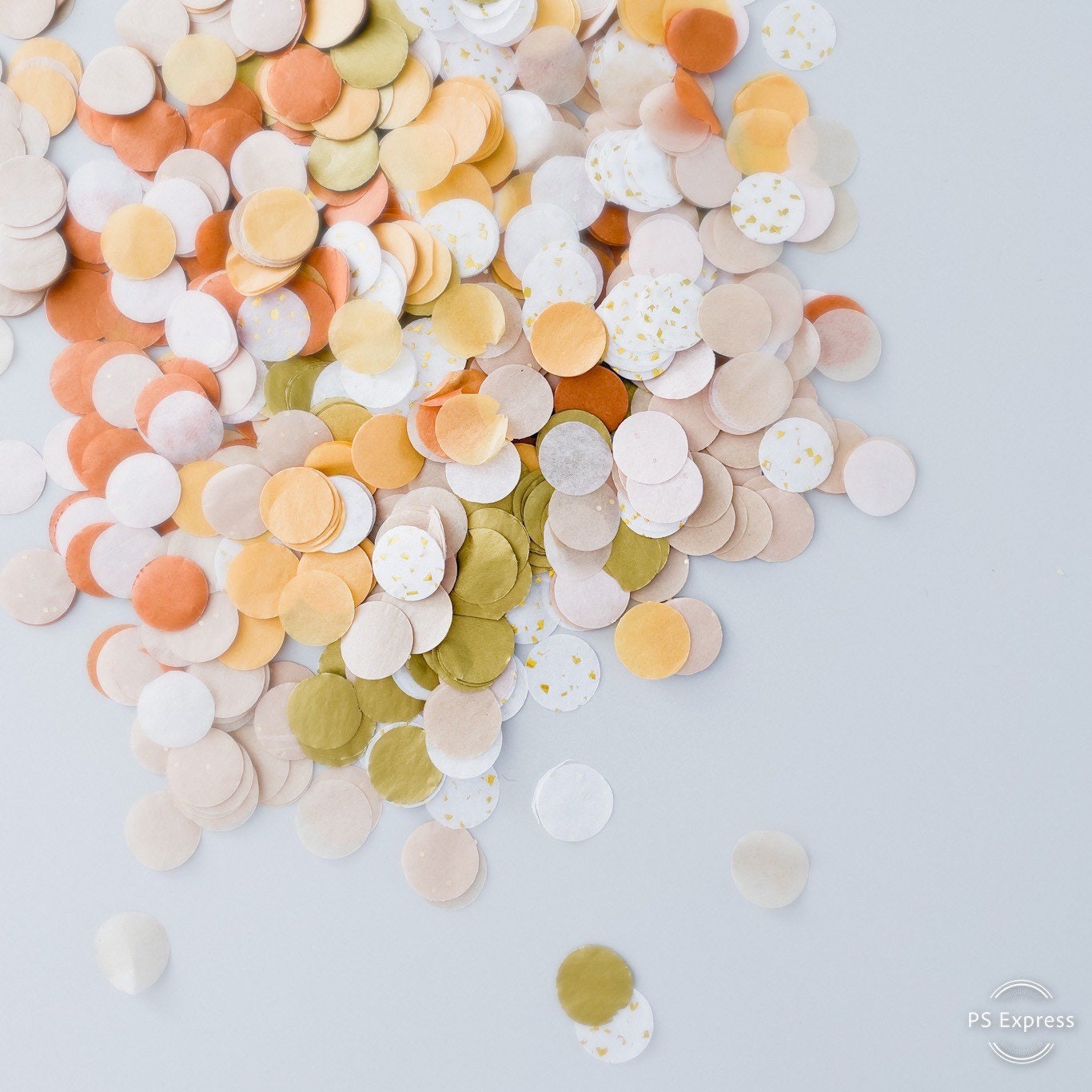 Curated visual reference: Gallery Detail: Biodegradable Confetti Orange Gold Tissue Metallic Mix