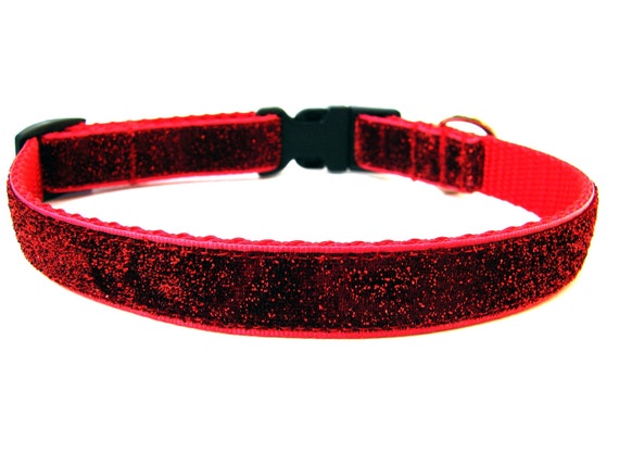 Red glitter dog collar sale