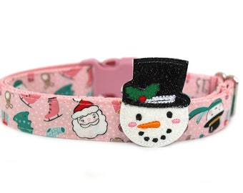 Christmas Dog Accessory Snowman Dog Collar Add-on Christmas Dog Collar Accessory