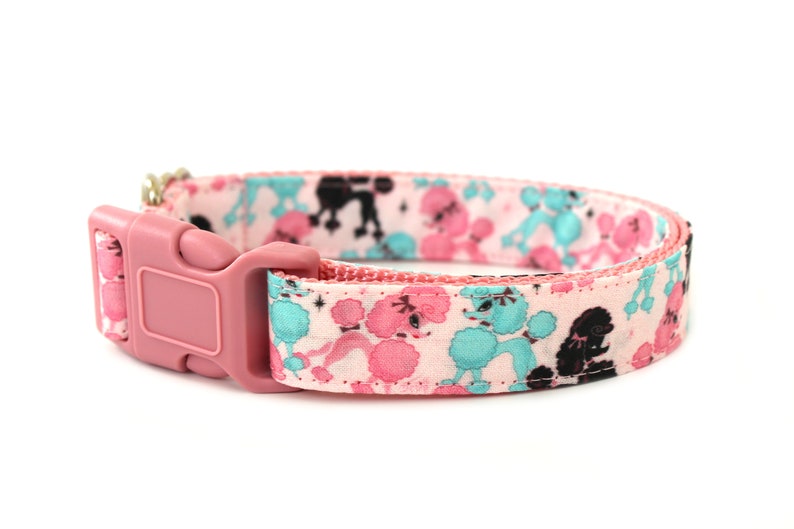 Poodle Dog Collar 1 or 1.5 Pink Dog Collar image 2