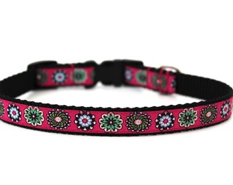 Small Dog Collar 5/8" Flower Dog Collar