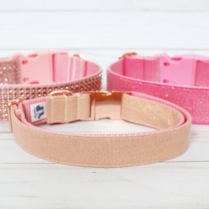 Rose Gold Dog Collar 1 or 1.5 Rhinestone Dog Collar image 7