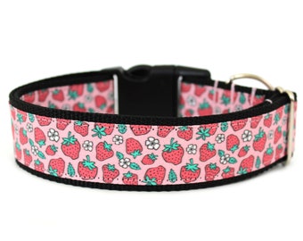 Strawberry Dog Collar, Summer Berry Dog Collar