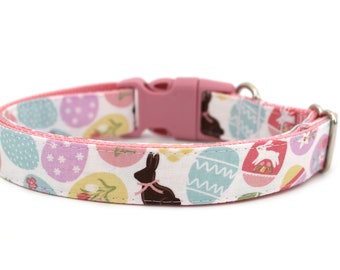 Easter Dog Collar 1" Bunny Dog Collar Spring Dog Collar