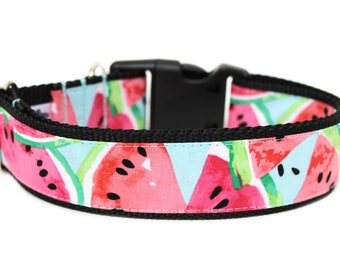 Watermelon Dog Collar 1" or 1.5" Summer Dog Collar