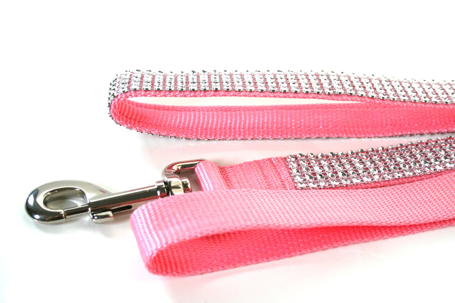 Pink Dog Leash 1 Wide Rhinestone Dog Leash Etsy
