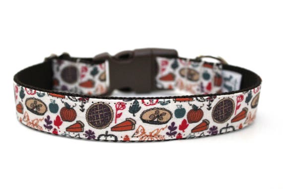 Thanksgiving Dog Collar, Pumpkin Pie Dog Collar, Fall Dog Collar, Autumn Dog Collar, Holiday Dog Collar, Handmade Collar