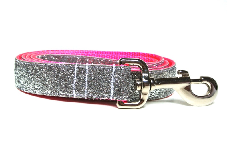 Sparkle Dog Leash 1 Neon Pink Dog Leash Etsy