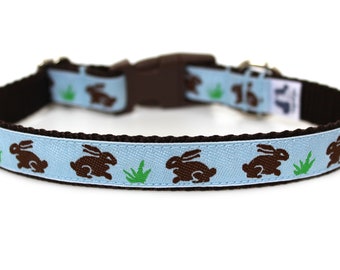 Blue Bunny Dog Collar Easter Rabbit Collar Spring Dog Collar