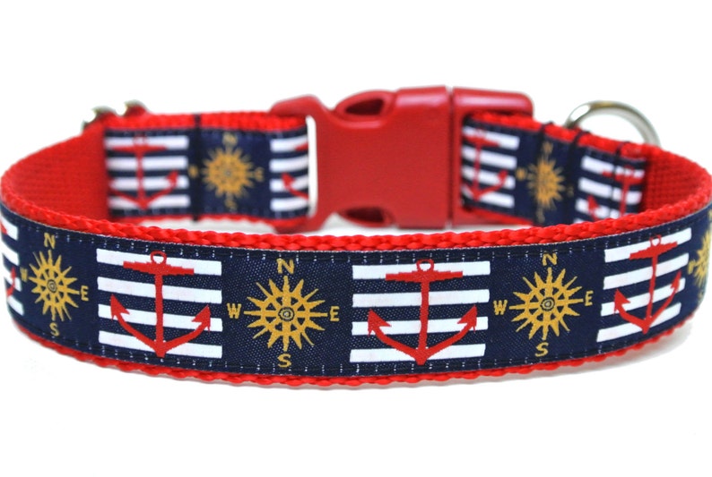 Nautical Dog Collar 1 Anchor Dog Collar image 1