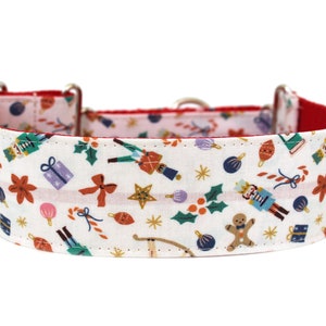 Christmas Dog Collar 2&quot; wide Martingale Dog Collar for Large Breed Dogs Holiday Dog Collar