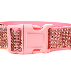 Rose Gold Dog Collar 1 or 1.5 Rhinestone Dog Collar image 3