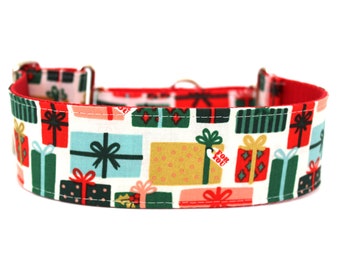 Christmas Dog Collar 2" wide Martingale Dog Collar for Large Breed Dogs Holiday Dog Collar