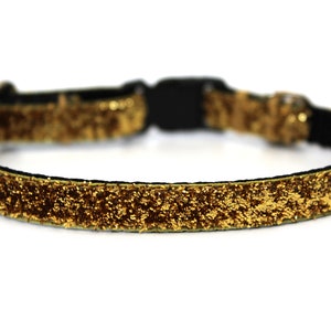 Teacup Hundehalsband 3/8"Gold Glitzer Hundehalsband