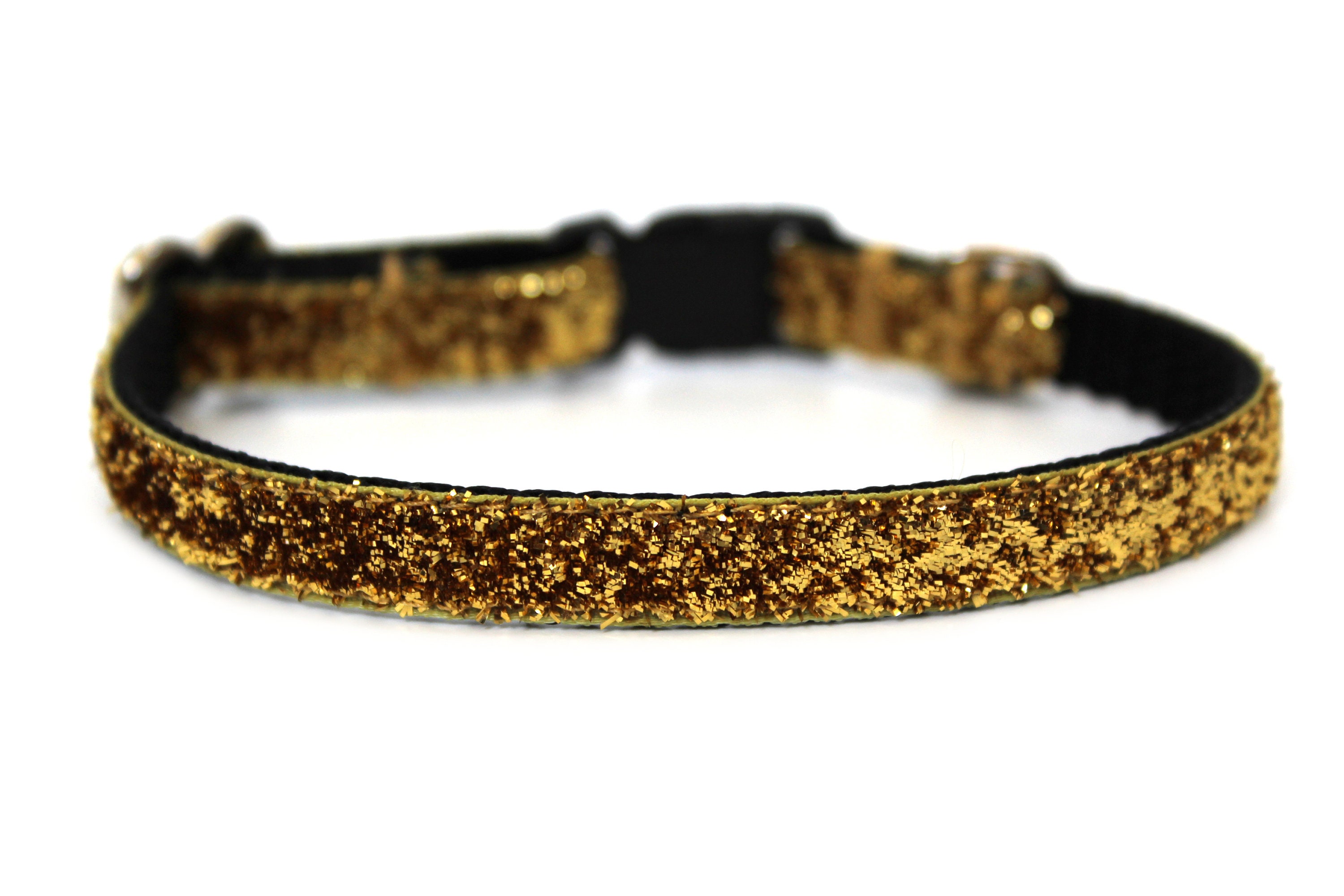 Teacup Dog Collar 3/8 Gold Glitter Dog Collar Etsy