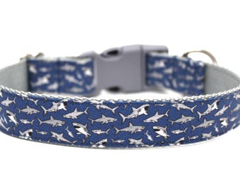Shark Dog Collar Nautical Summer Dog Collar Ocean Dog Collar