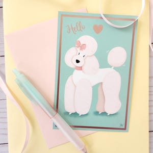 Poodle Note Cards Flat Note Card Set Foiled Note Card
