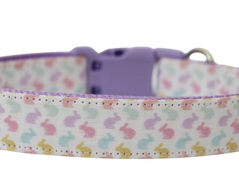 Easter Dog Collar 1" Bunny Dog Collar Pastel Dog Collar