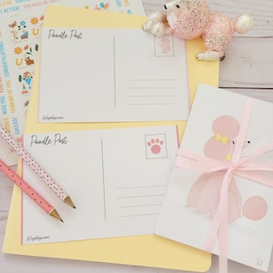 Poodle Postcard Pack of 10 Pink Poodle Postcards